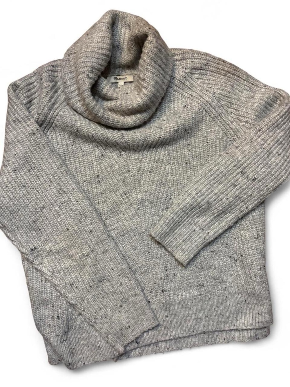 Madewell Womenâs Light Heather Gray Turtleneck Sweater